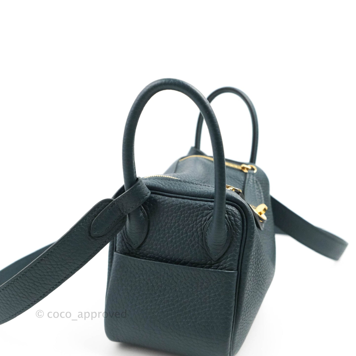 Hermès Mini Lindy 20 Vert Cypres Clemence Gold Hardware