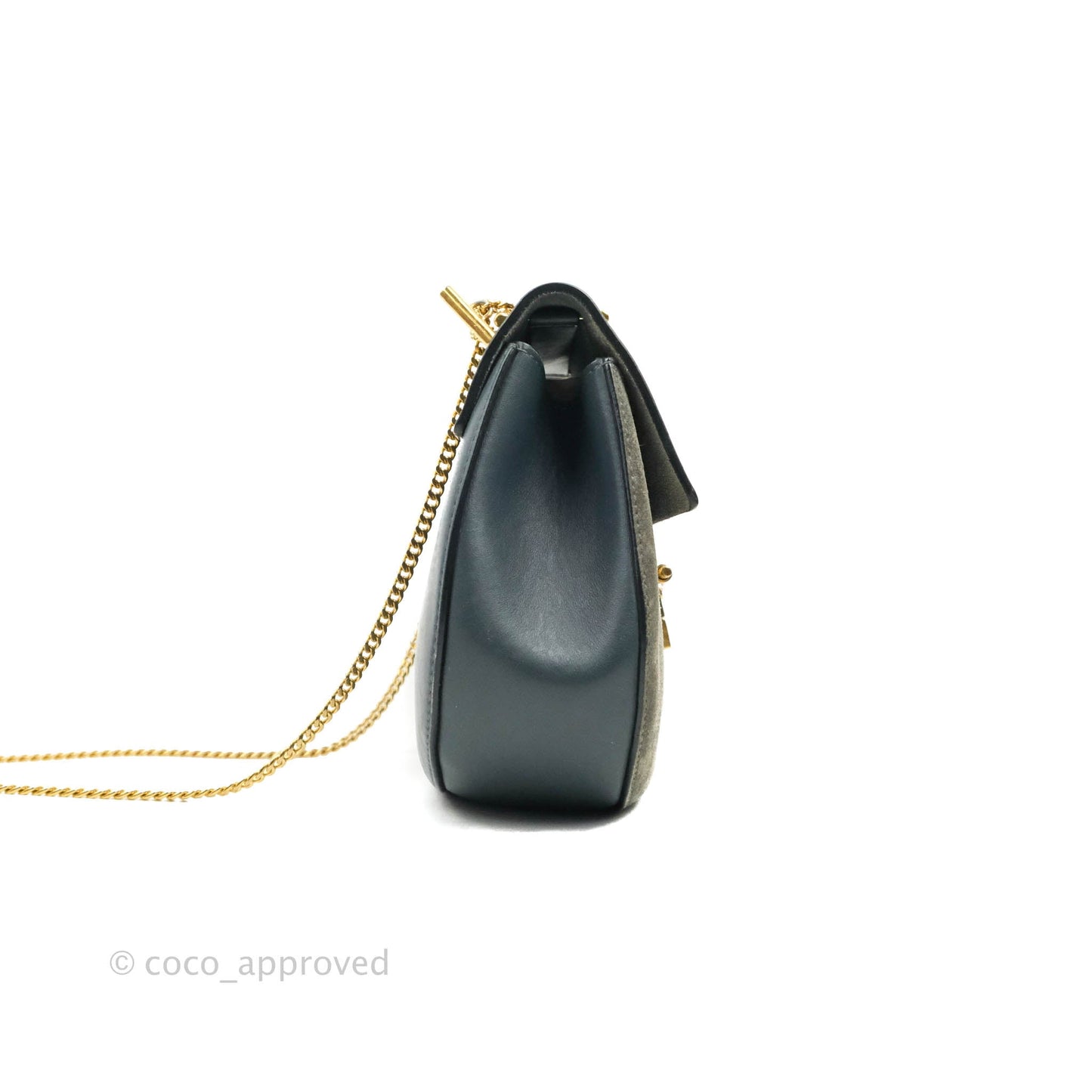 Chloe Drew Crossbody Bag Cloudy Blue Suede