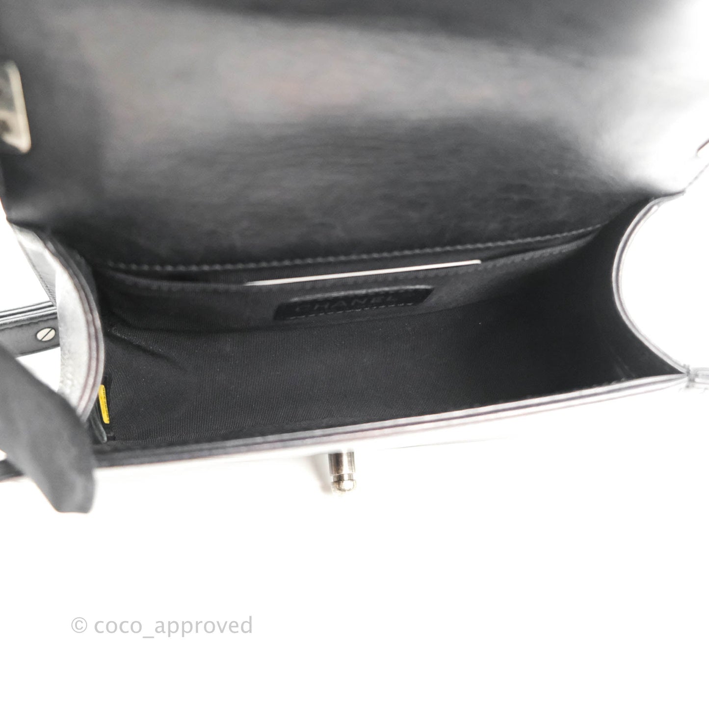 Chanel Small Boy Double Stitch Black Calfskin Ruthenium Hardware