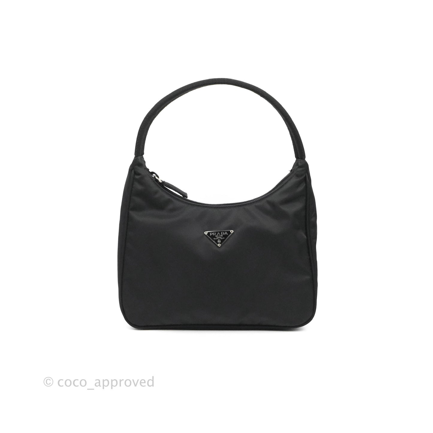 Prada Vintage Nylon Bag Black Silver Hardware