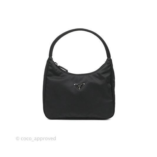 Prada Vintage Nylon Bag Black Silver Hardware