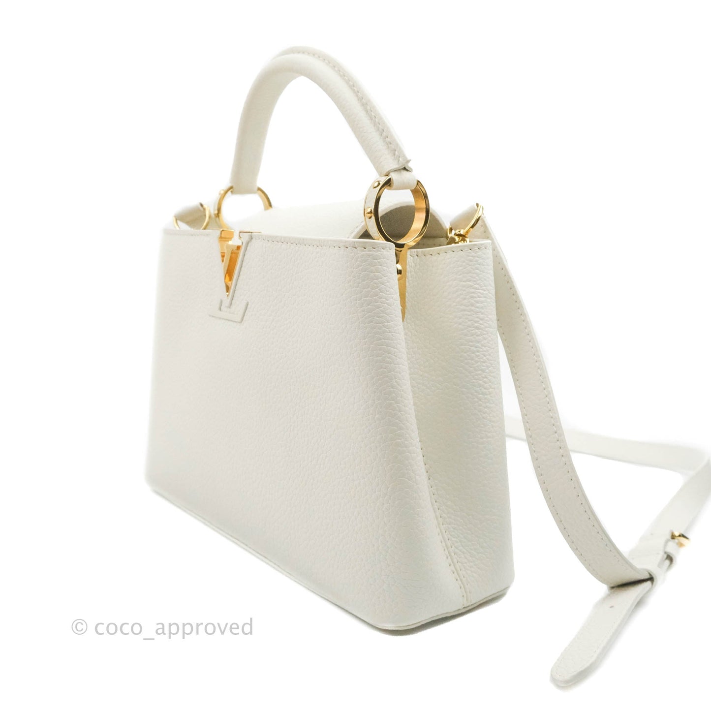 Louis Vuitton Taurillon Capucines BB Snow