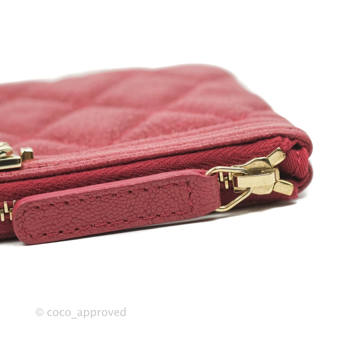 Chanel Mini Boy O Case Red Aged Caviar Gold Hardware