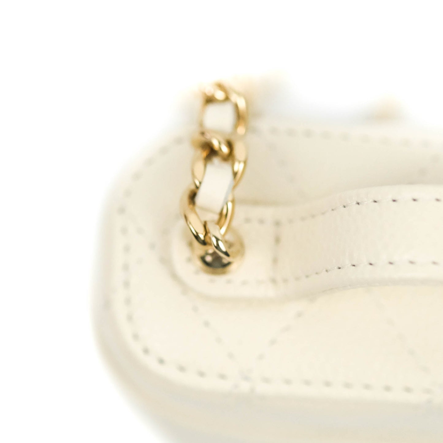 Chanel Quilted Small Handle With Care Vanity Case With Chain White Caviar Gold Hardware