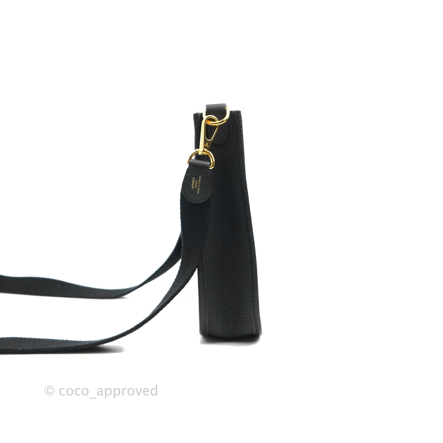 Hermès Clemence Mini Evelyne TPM Black Gold Hardware