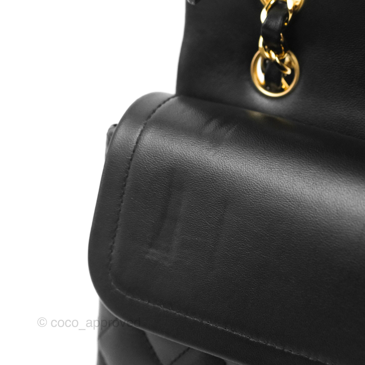 Chanel Classic M/L Medium Flap Quilted Black Lambskin Gold Hardware