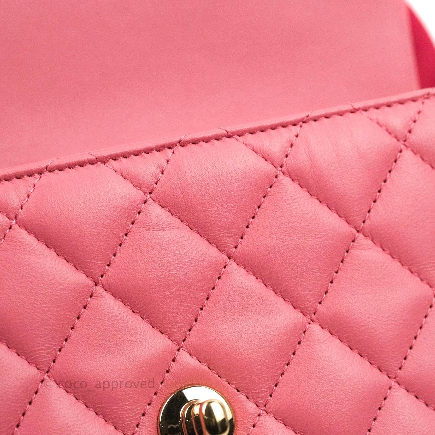 Chanel Top Handle Mini Rectangular Flap Bag Pink Lambskin Gold Hardware With Twilly