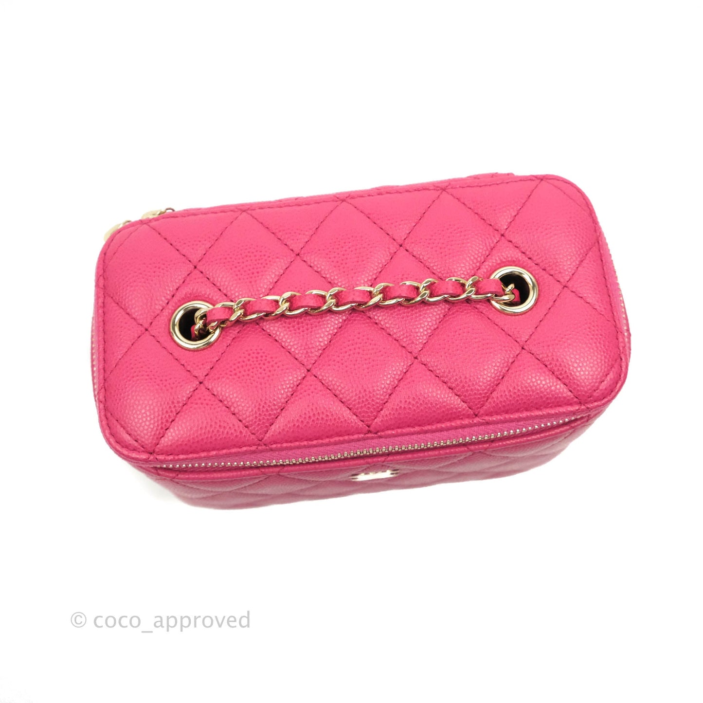 Chanel Vanity with Classic Chain Pink Caviar Gold Hardware