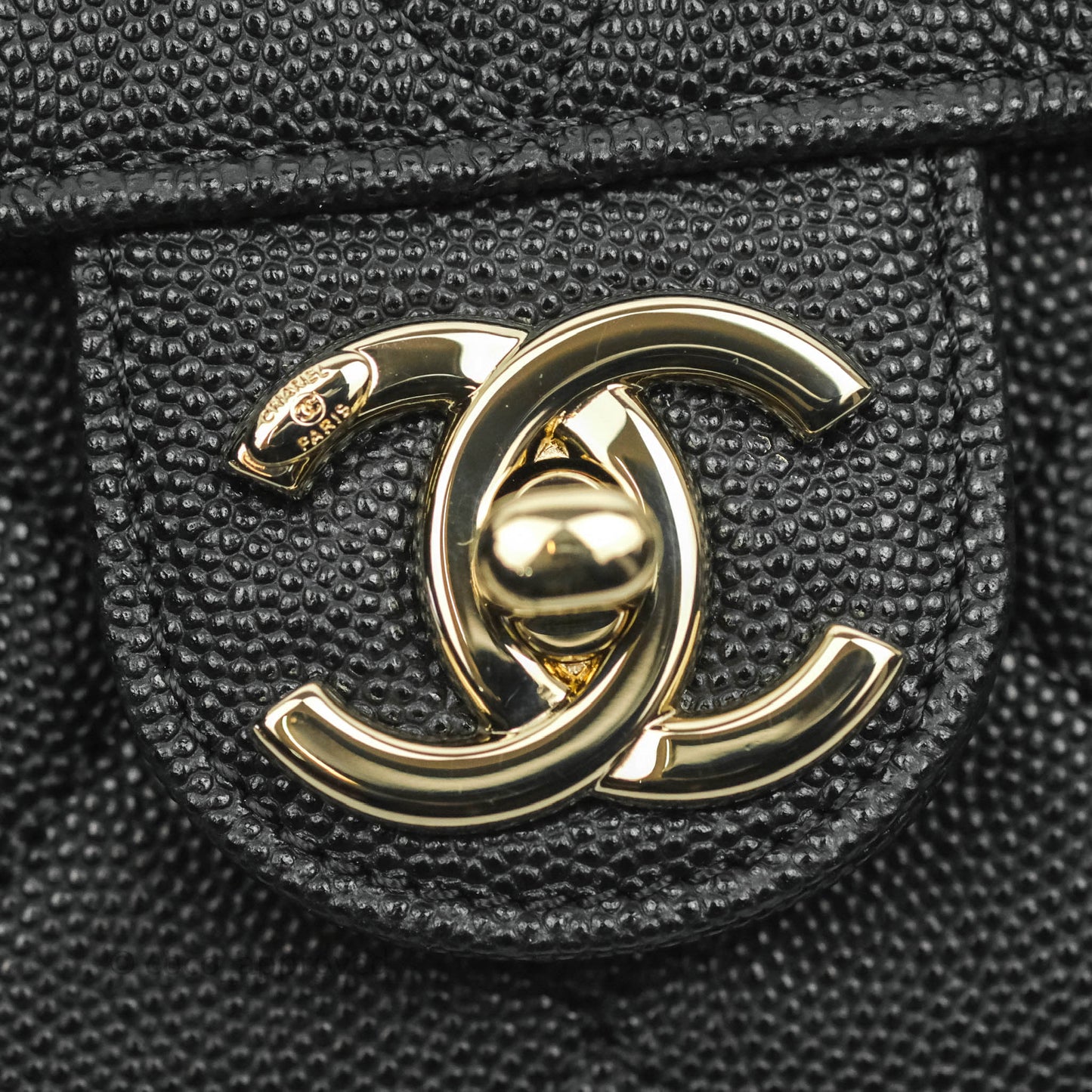 Chanel Quilted Small Like The Wallet Flap Black Caviar Light Gold Hardware 22C