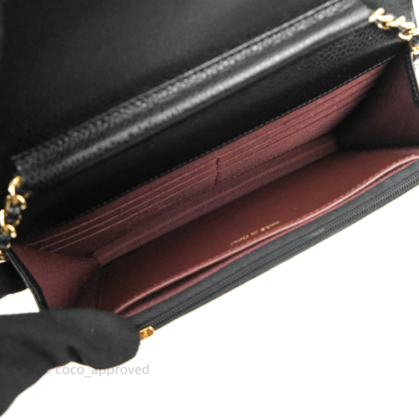 Chanel Quilted WOC Black Caviar Gold Hardware