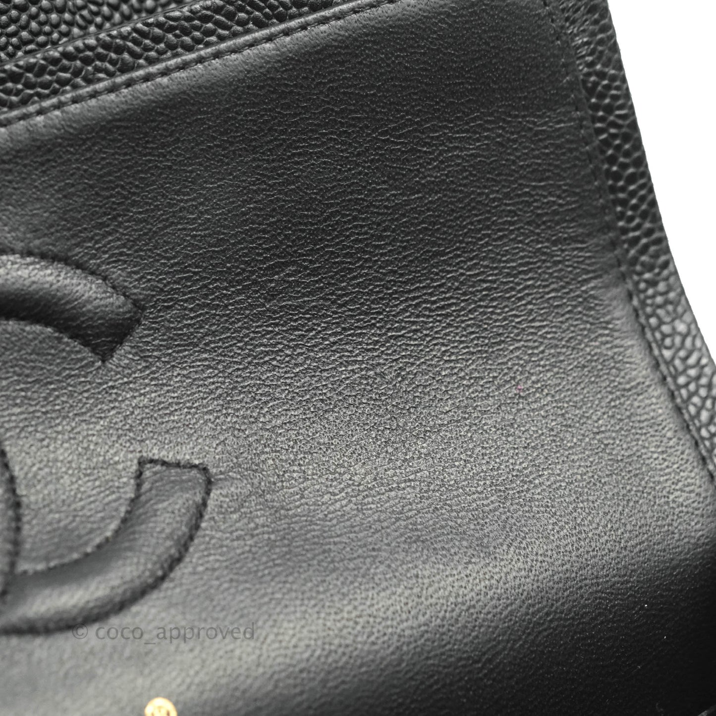 Chanel Classic M/L Medium Double Flap Black Caviar 24k Gold Hardware