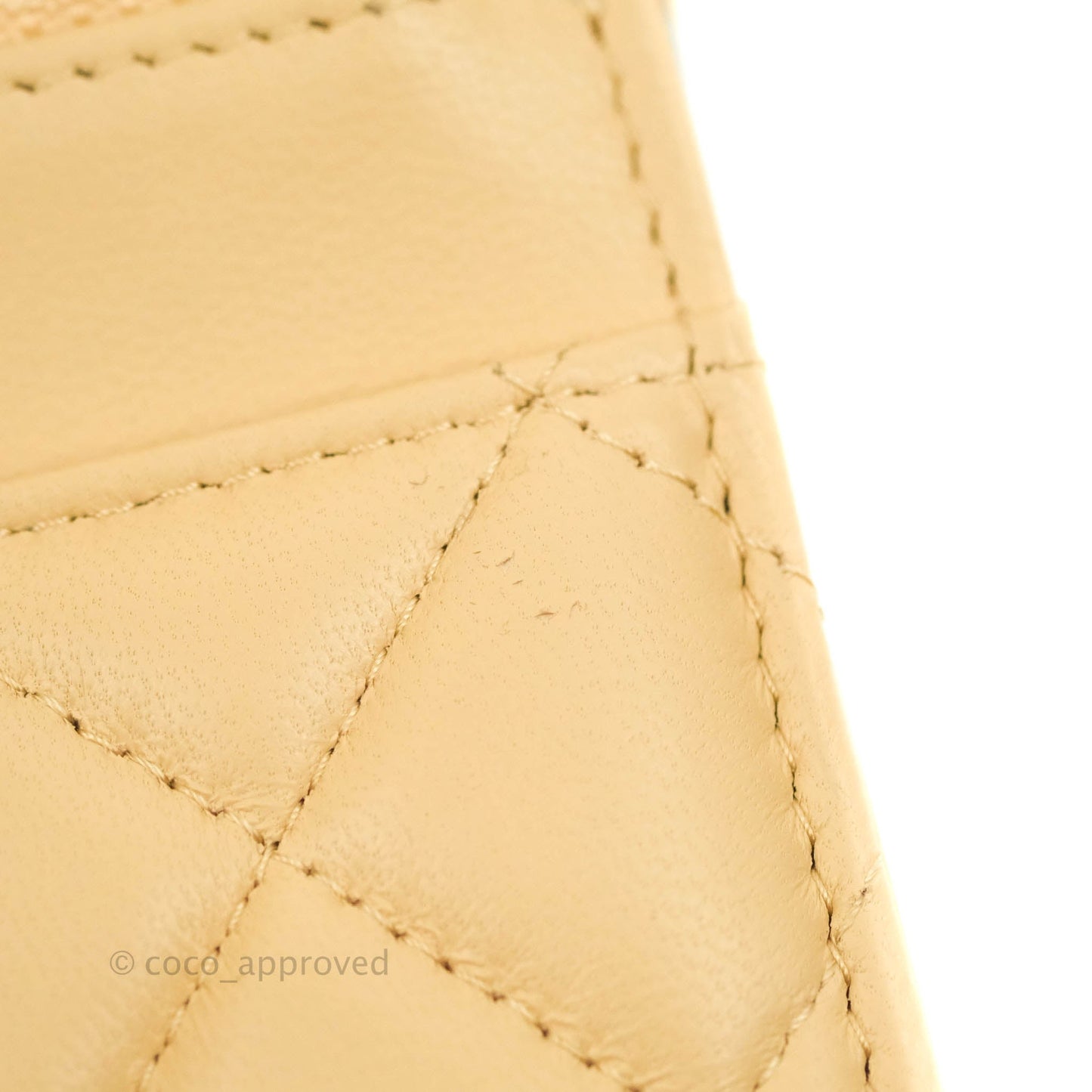 Chanel Quilted Pearl Crush Wallet on Chain WOC Beige Lambskin Aged Gold Hardware