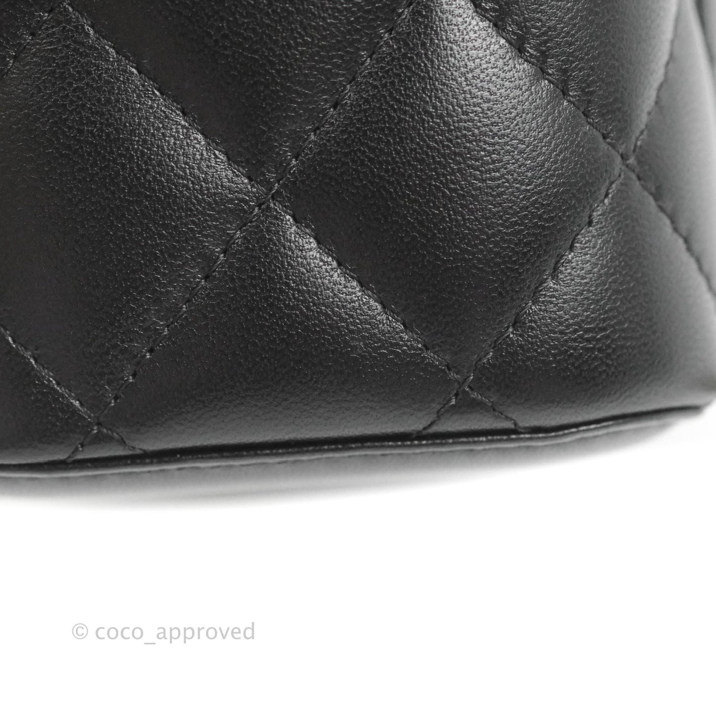Chanel Vanity Rectangular Top Handle Black Lambskin Gold Hardware