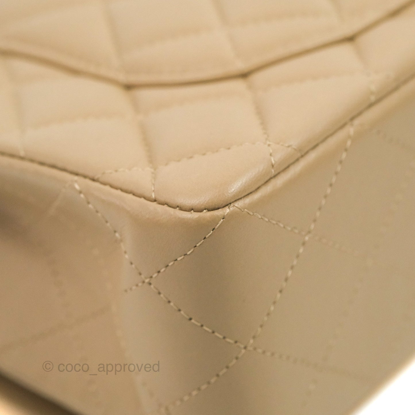 Chanel Small Classic Quilted Flap Dark Beige Lambskin Gold Hardware