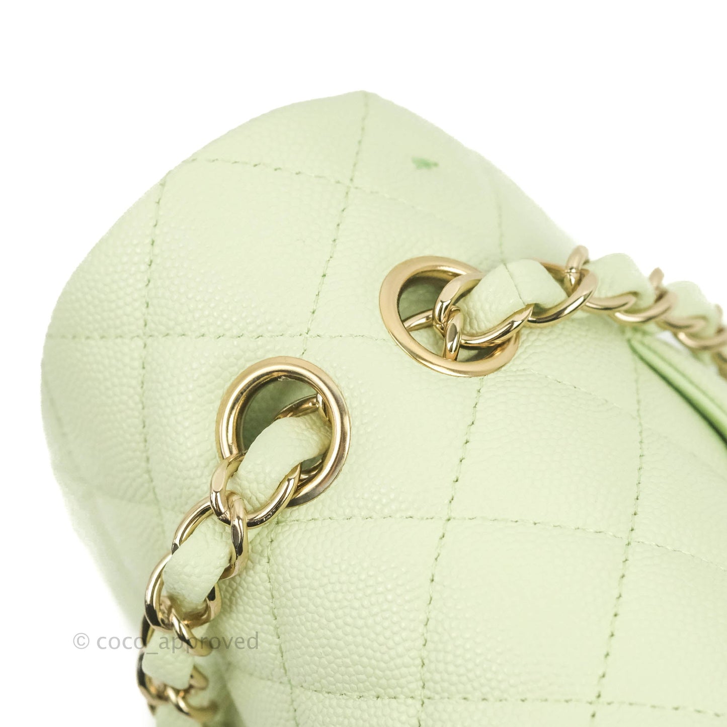 Chanel Classic M/L Medium Flap Quilted Avocado Green Caviar Gold Hardware