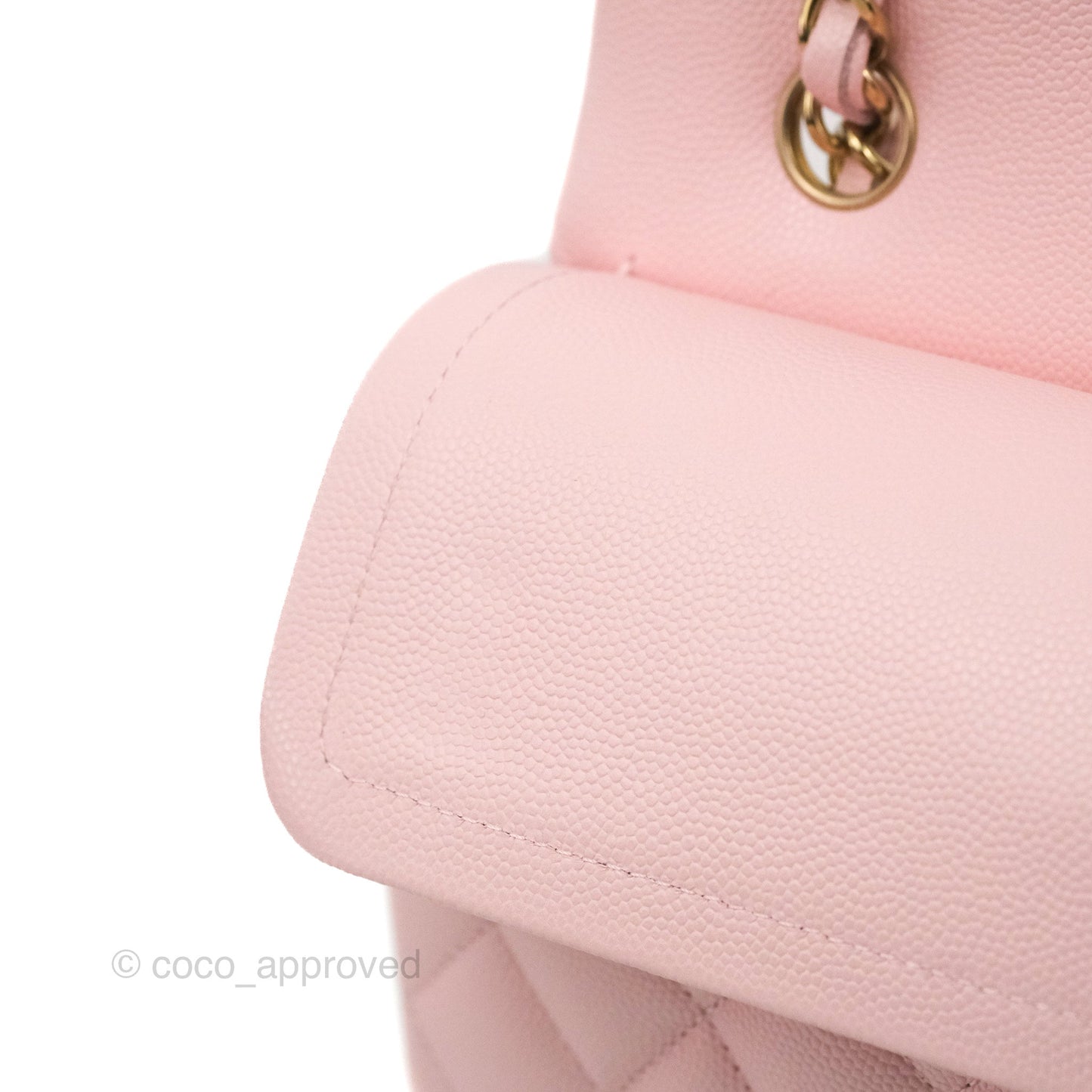 Chanel Small S/M Classic Quilted Flap Pink Caviar Gold Hardware 22S