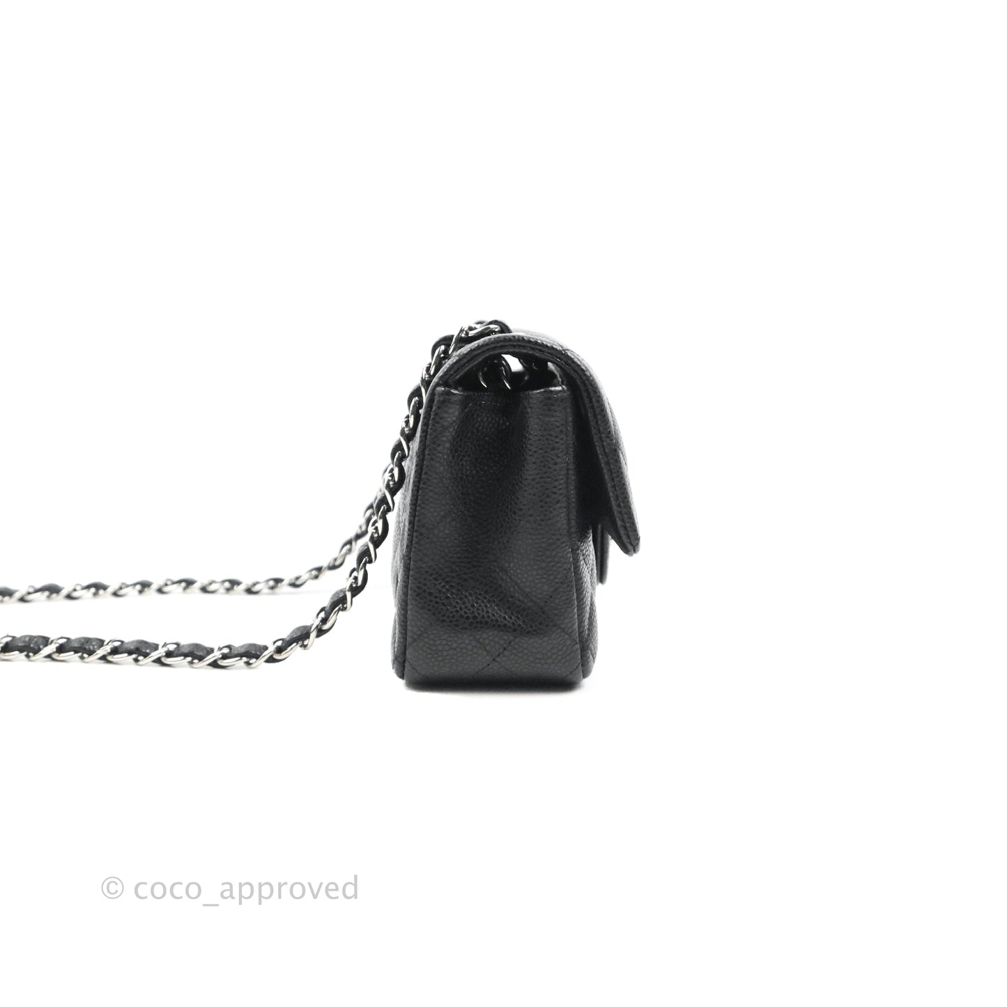 Chanel Quilted Mini Rectangular Black Caviar Silver Hardware