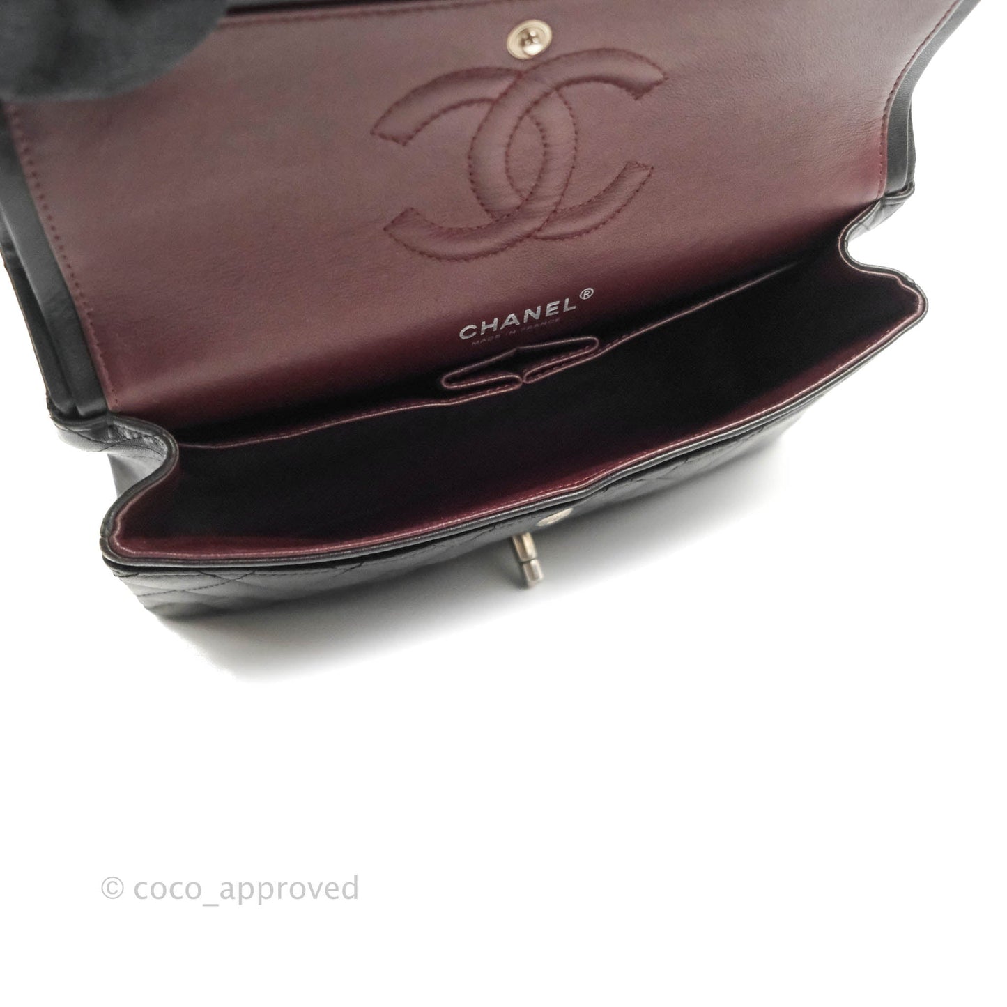 Chanel Medium Classic Quilted Flap Black Lambskin Silver Hardware