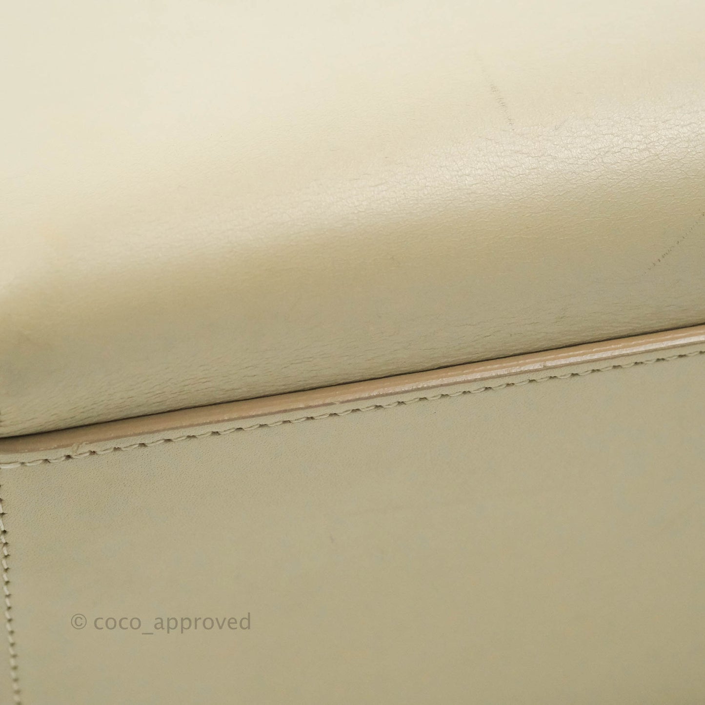 Celine Small Sleek Calfskin Tri-Color Trapeze Ivory