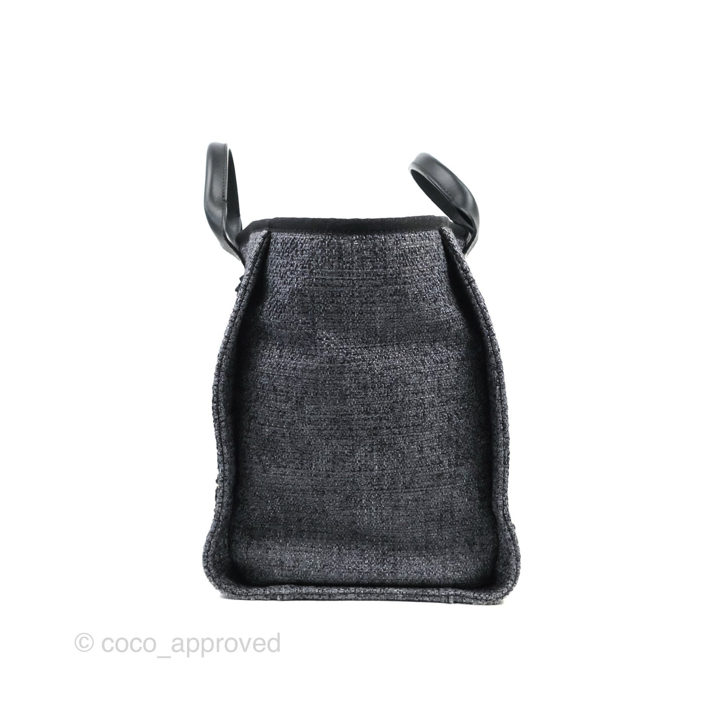 Chanel Large Deauville Charcoal Grey Canvas Gold Hardware