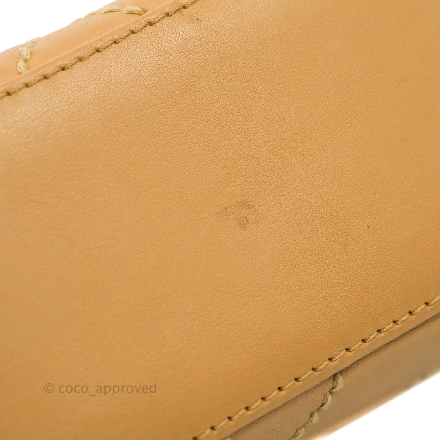 Chanel Vintage Quilted CC Tote Bag Beige Calfskin Gold Hardware