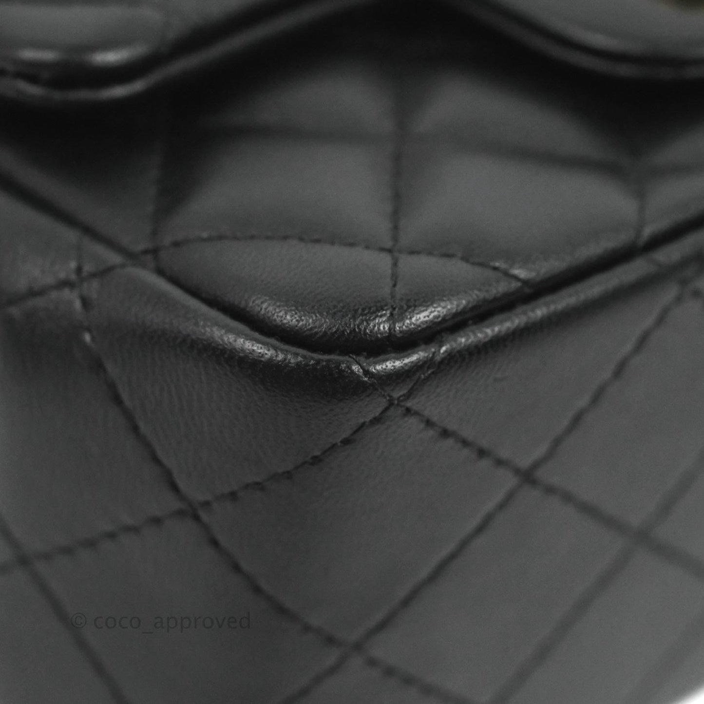 Chanel Quilted Mini Square Black Lambskin Gold Hardware