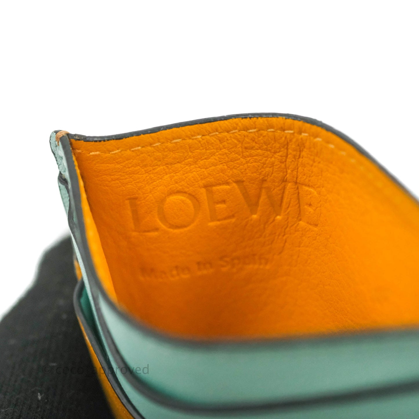 Loewe Puzzle Plain Card Holder Mint/Mustard/Pink/Tan Calfskin