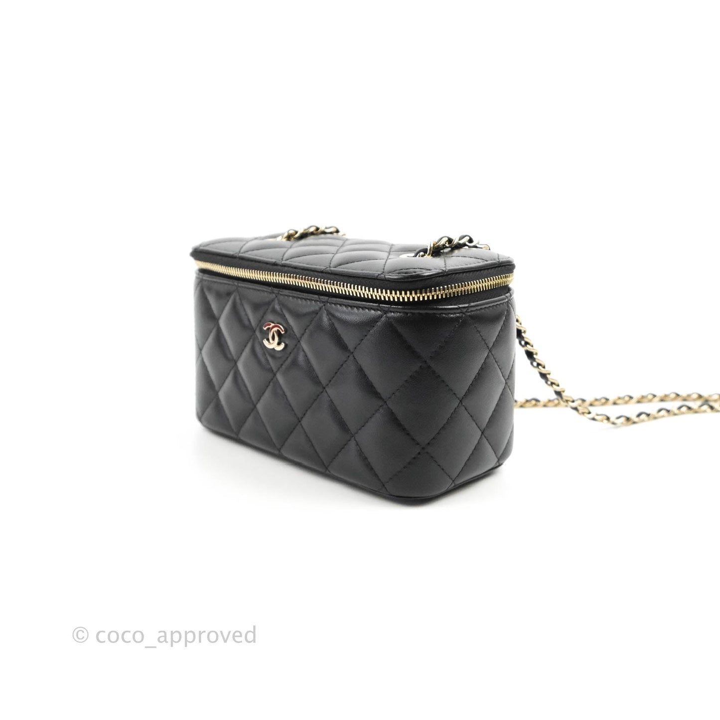 Chanel Classic Vanity with Chain Black Lambskin Gold Hardware