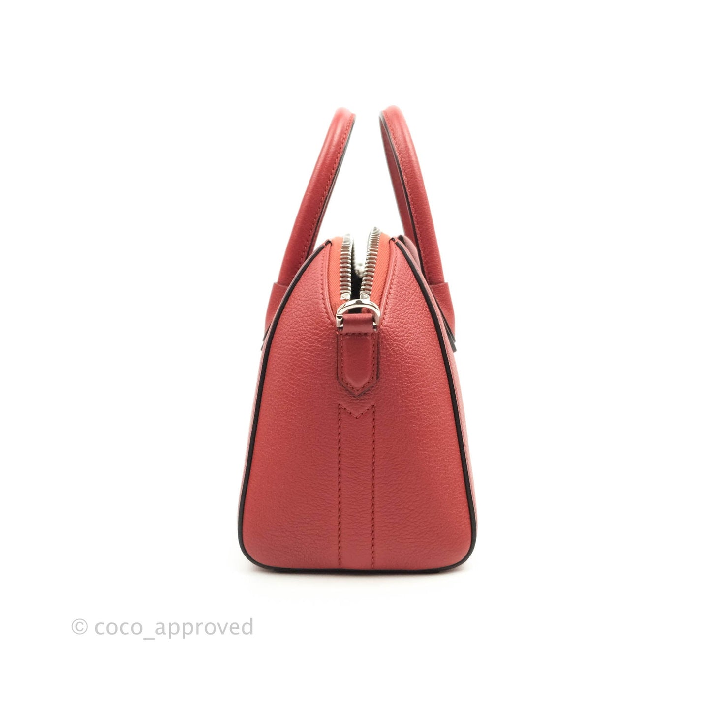Givenchy Antigona Mini Red Grained Calfskin Silver Hardware