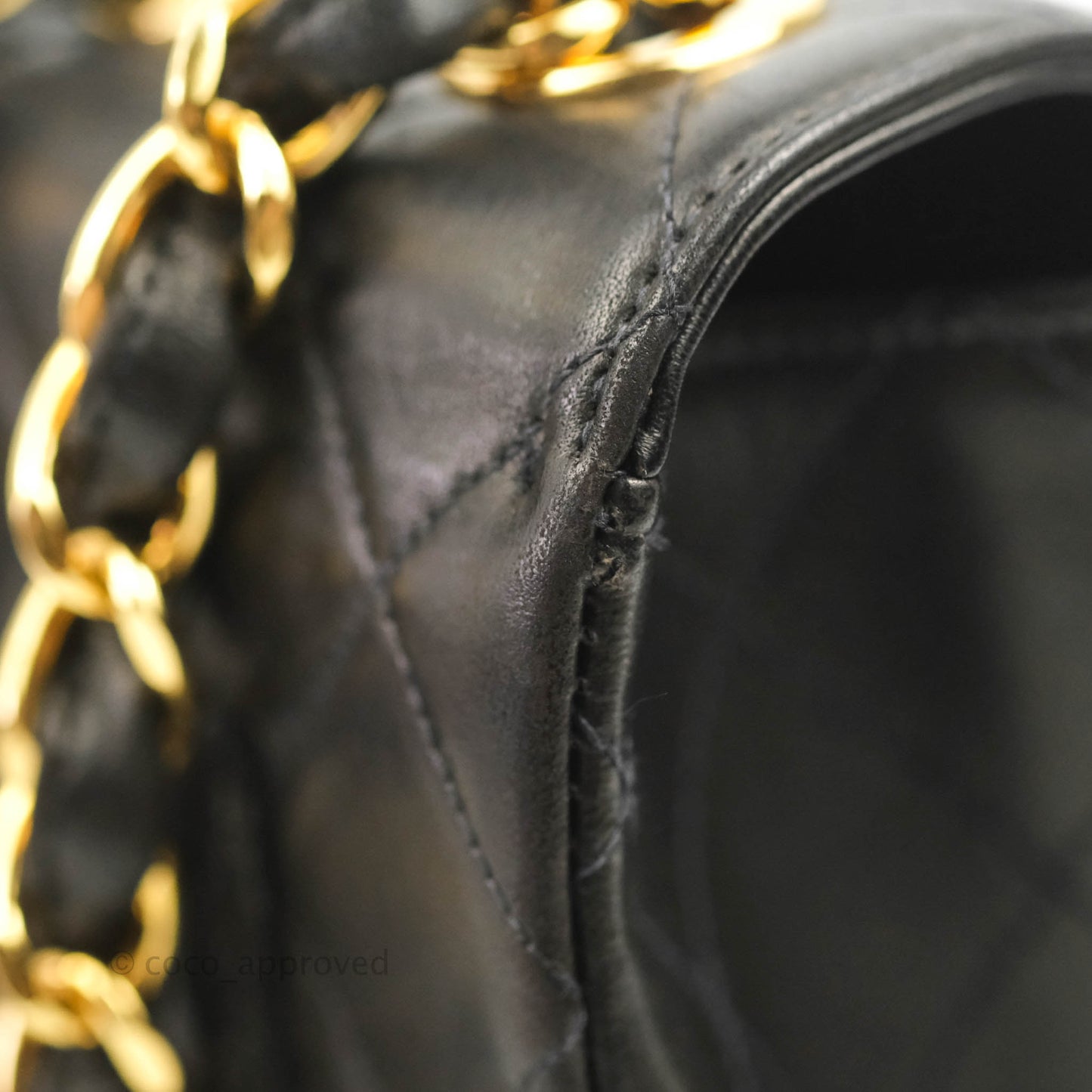 Chanel Vintage Jumbo Single Flap Black Lambskin 24K Gold Hardware