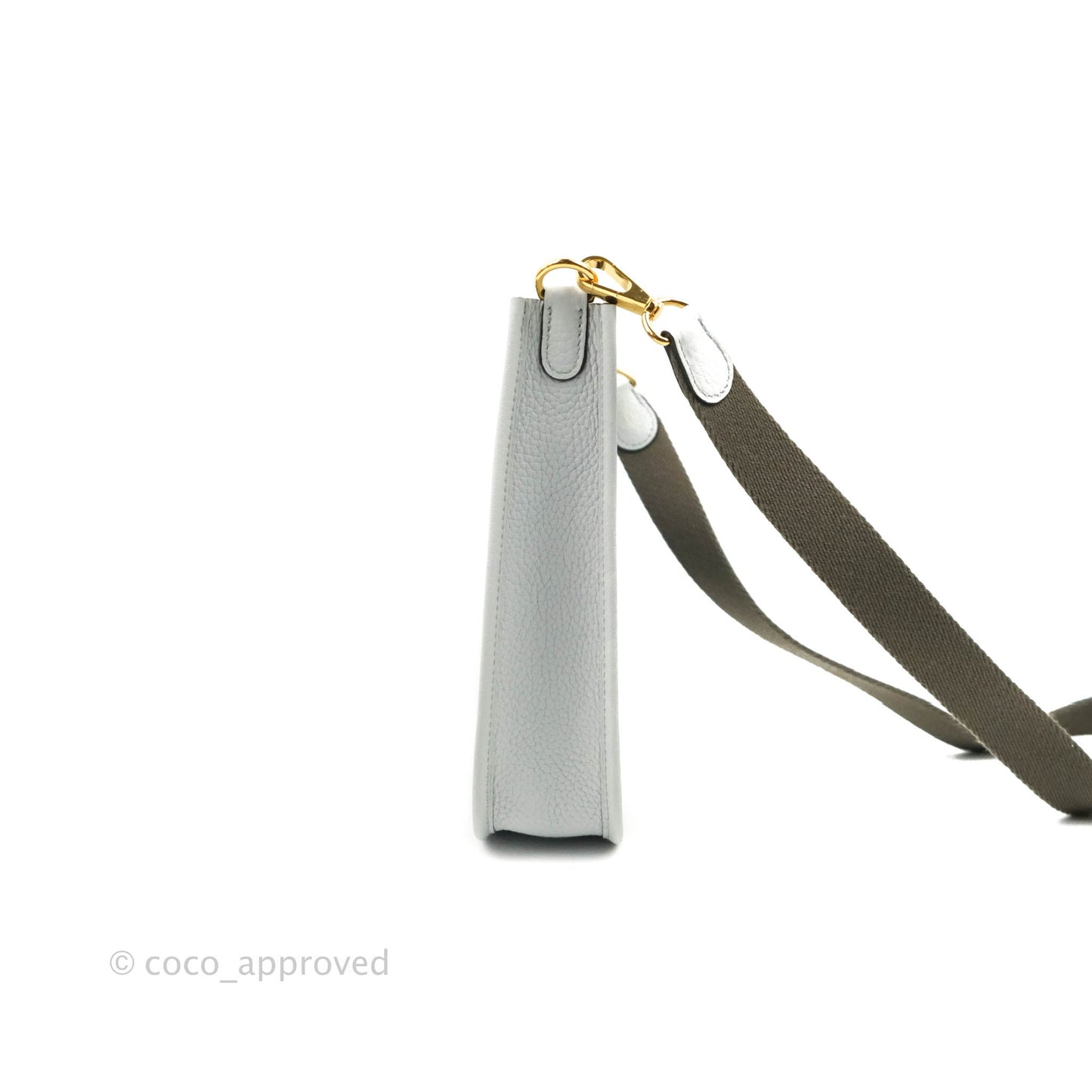 Hermès Mini Evelyne Amazone 16 Bleu Pale 08/ Gris Etain 8F Gold Hardware