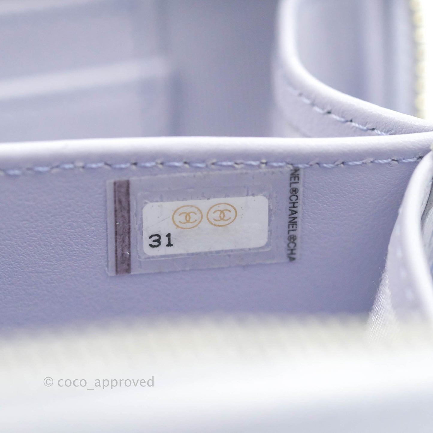 Chanel Quilted Camera Bag Lilac Caviar Silver Hardware