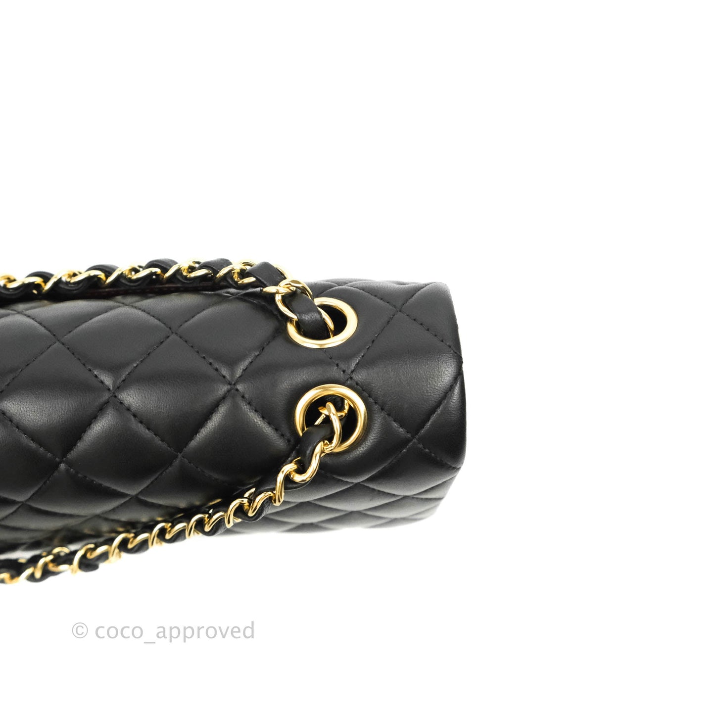 Chanel Classic M/L Medium Double Flap Black Lambskin Gold Hardware