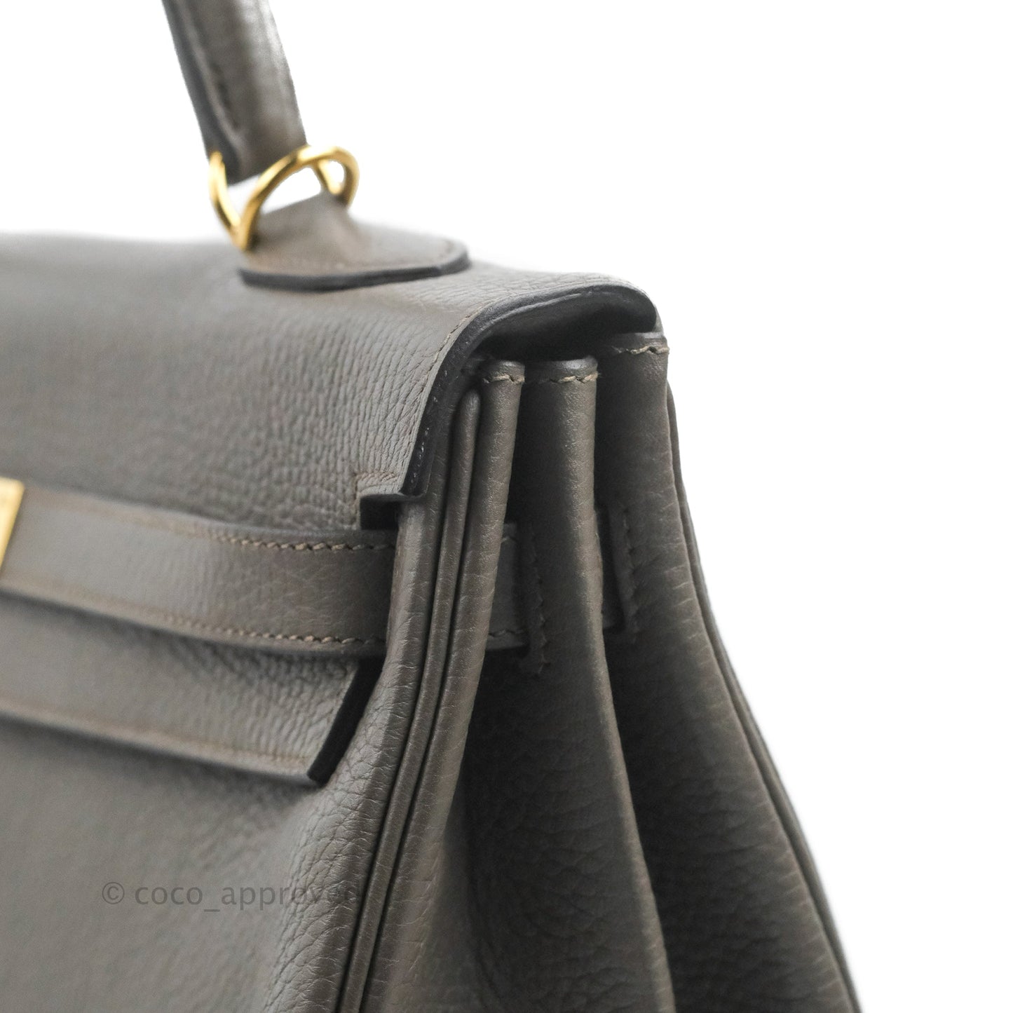 Hermès Kelly 35 Retourne Etain Clemence Gold Hardware