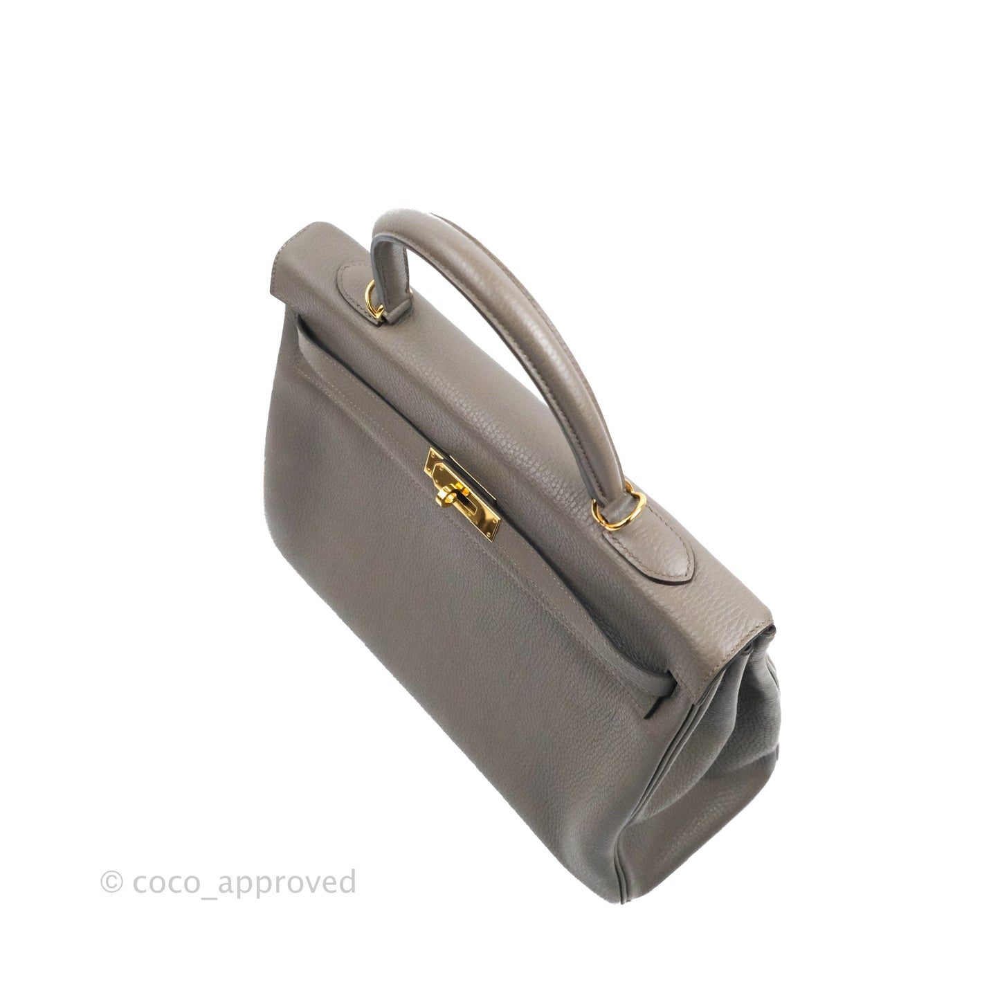 Hermès Kelly 35 Retourne Etain Clemence Gold Hardware