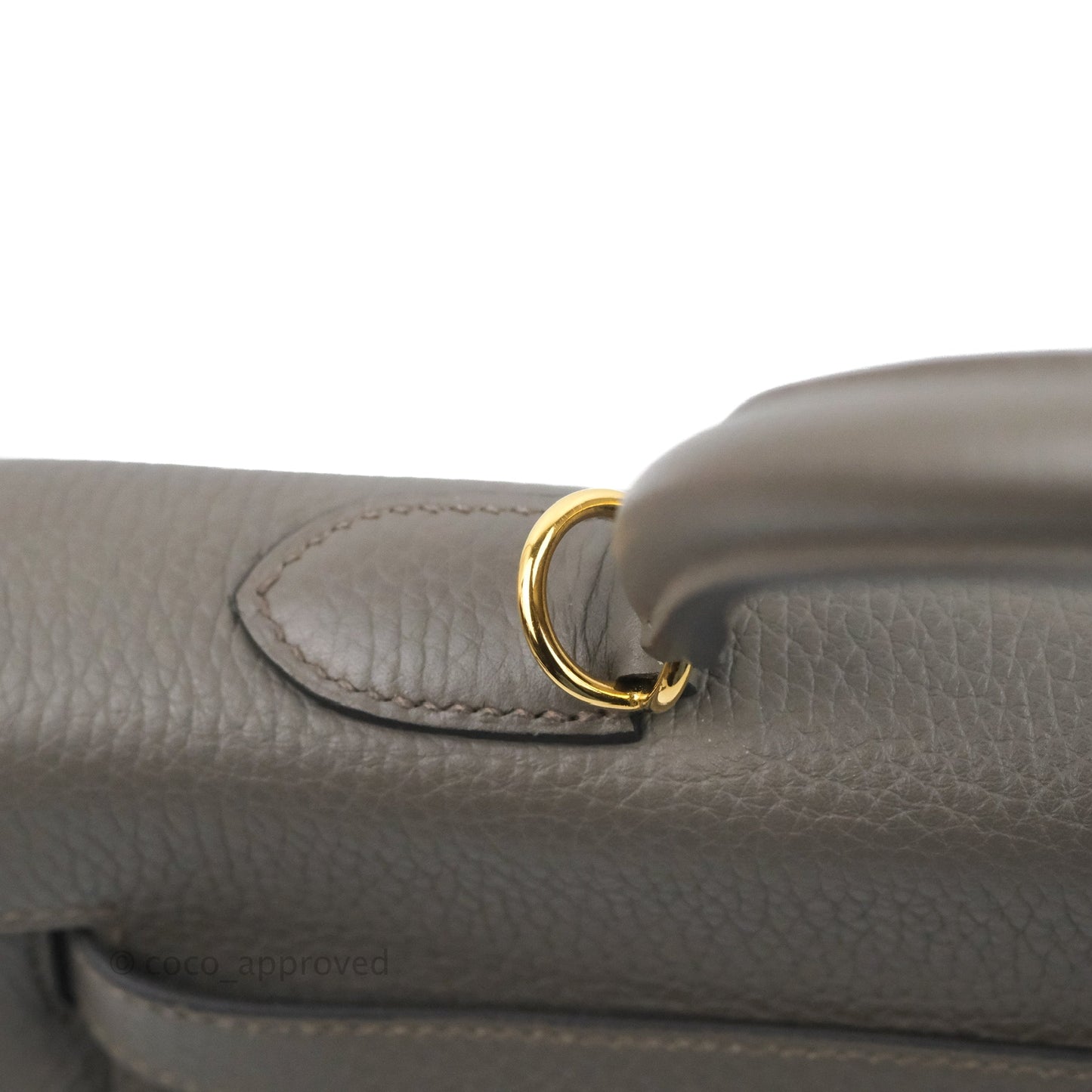 Hermès Kelly 35 Retourne Etain Clemence Gold Hardware