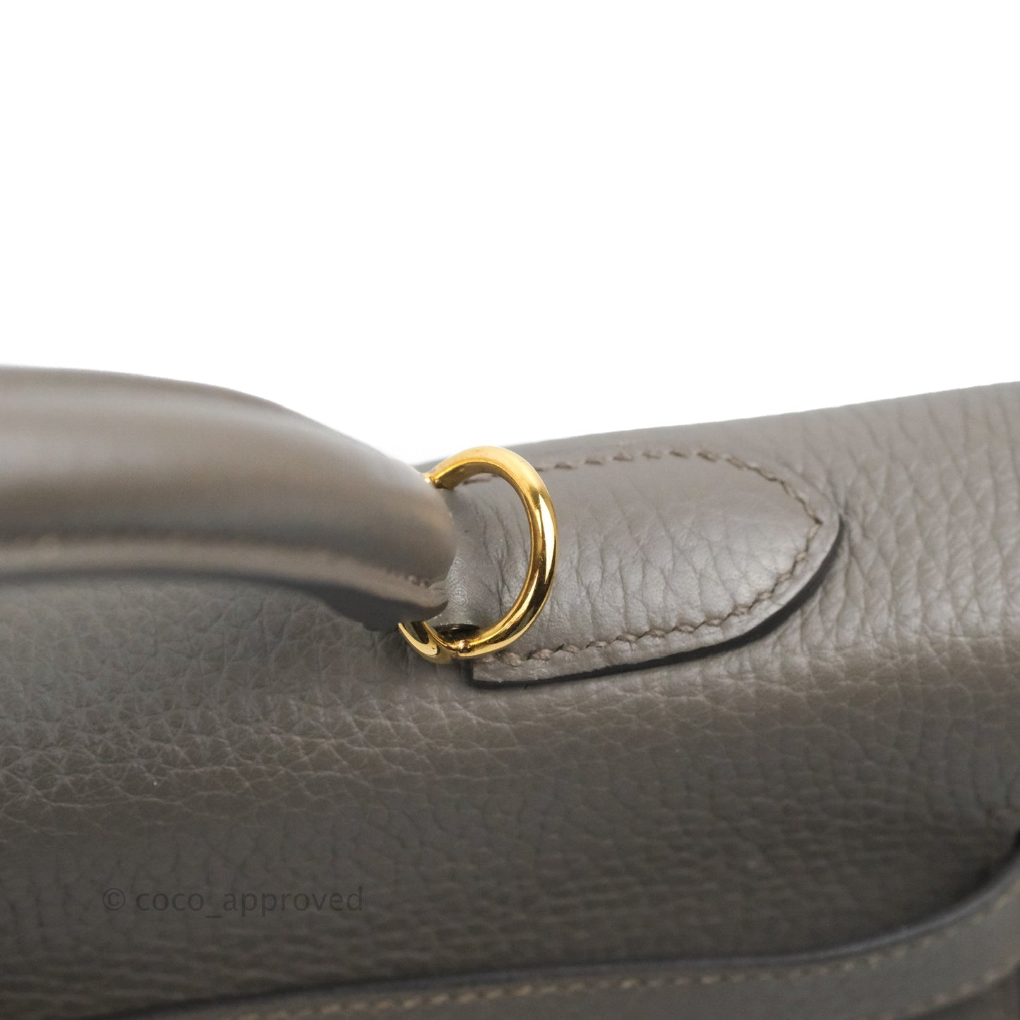 Hermès Kelly 35 Retourne Etain Clemence Gold Hardware
