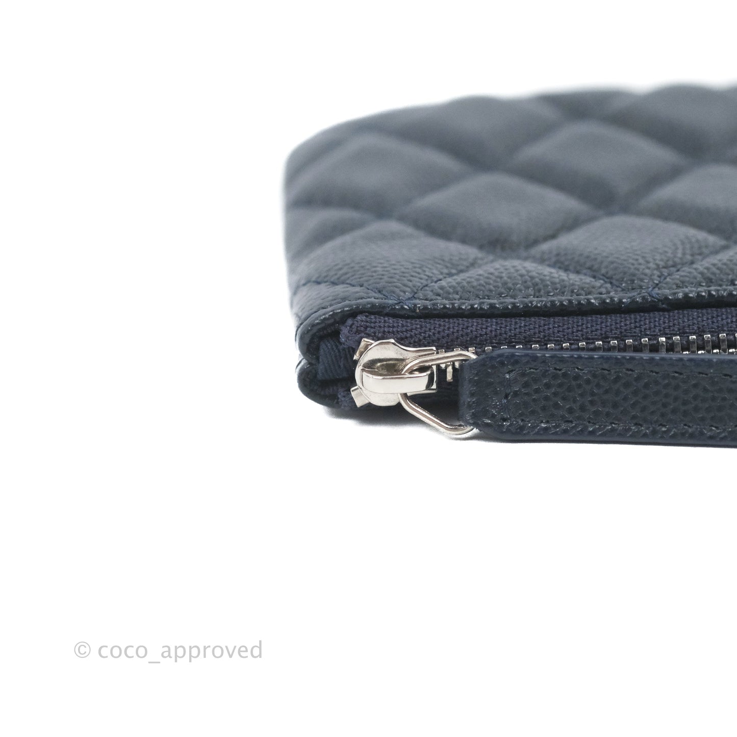 Chanel Quilted Mini O Case Navy Caviar Silver Hardware