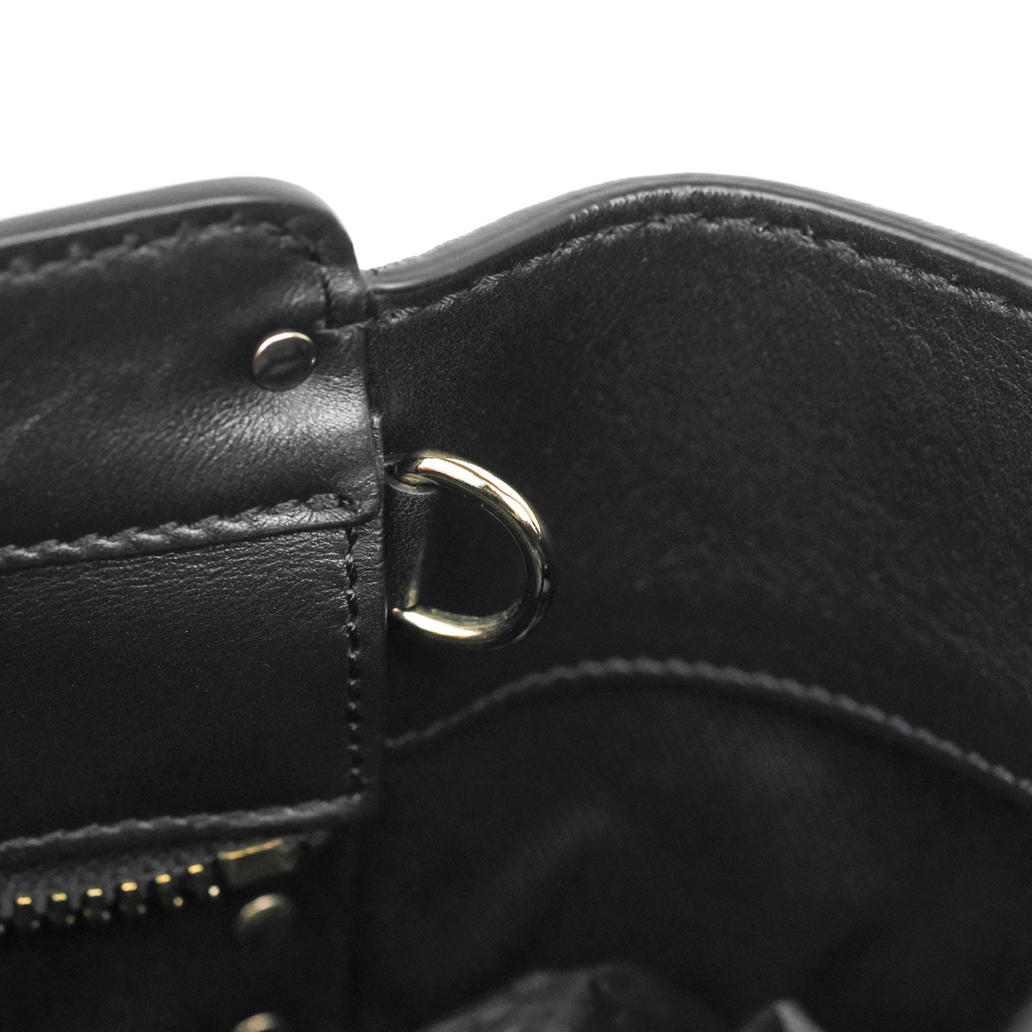 Valentino Garavani Rockstud Mini Trapeze Shoulder Bag Black Calfskin Gold Hardware
