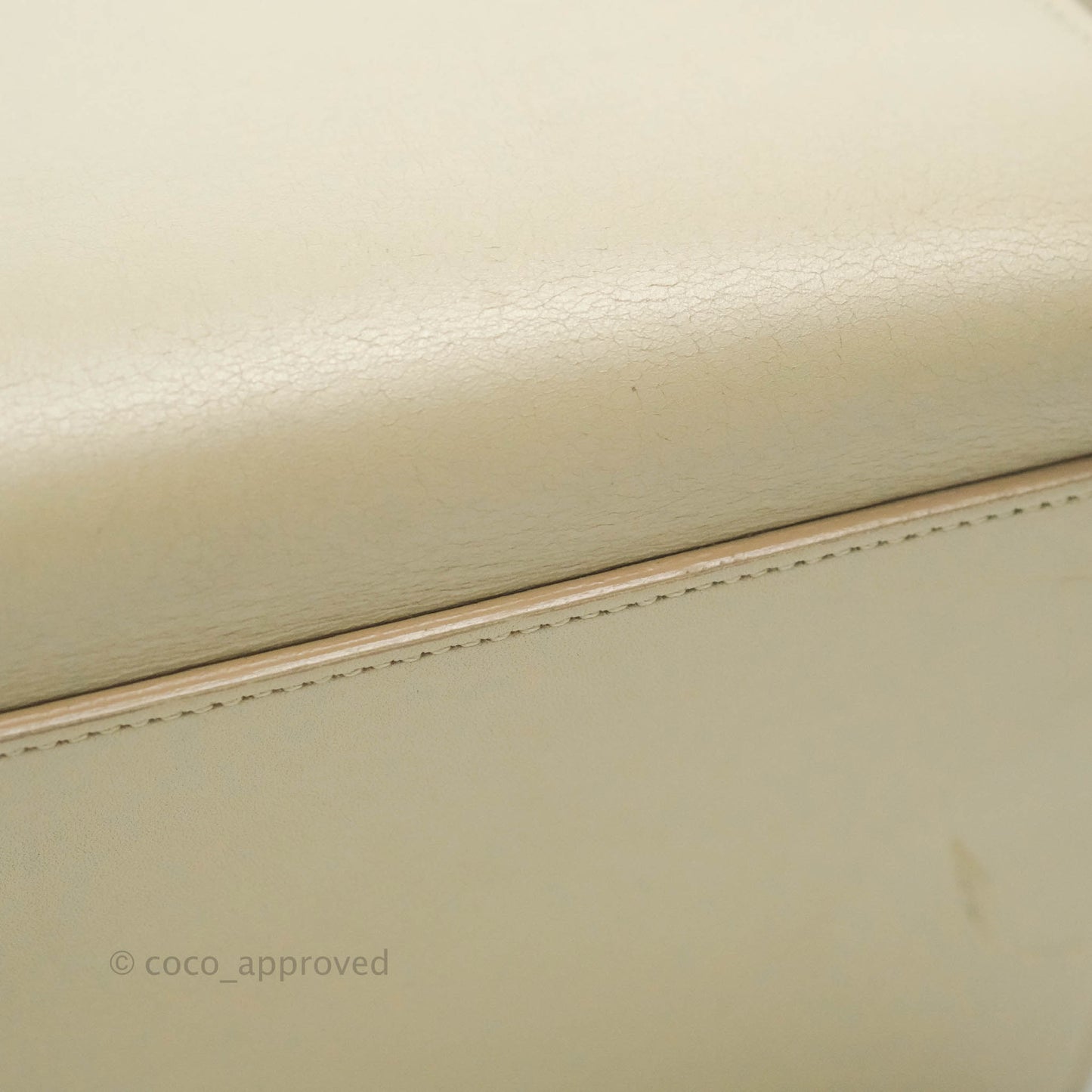 Celine Small Sleek Calfskin Tri-Color Trapeze Ivory