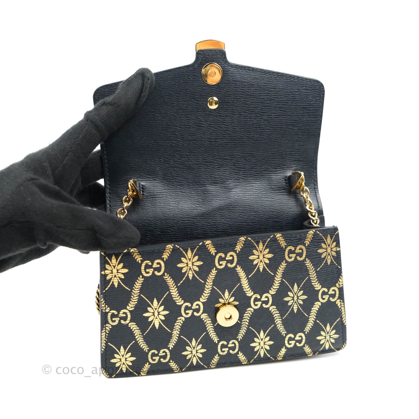 Gucci Super Mini GG Sylvie Bag Black Calfskin Gold Hardware