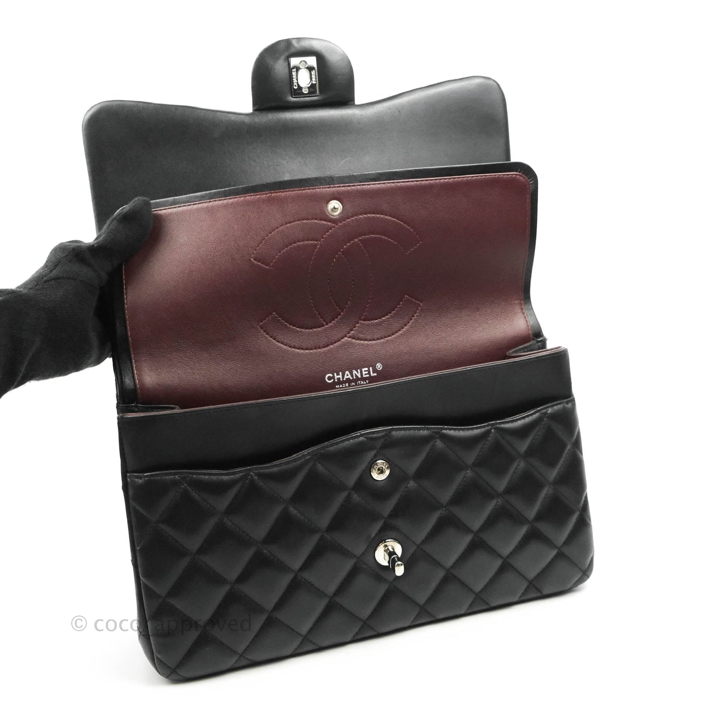 Chanel Jumbo Double Flap Black Lambskin Silver Hardware⁣⁣