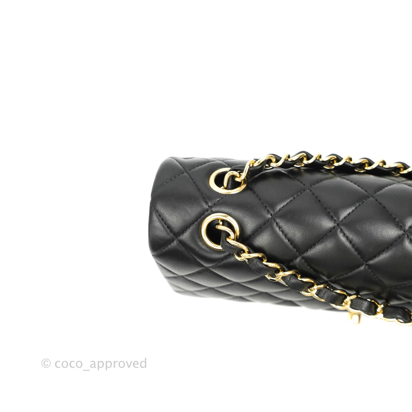 Chanel Classic M/L Medium Double Flap Black Lambskin Gold Hardware