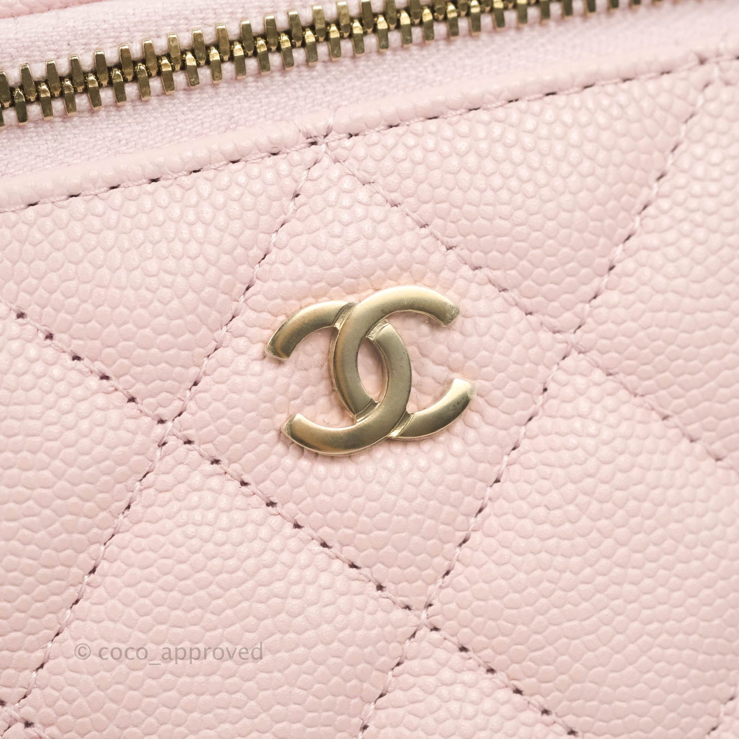 Chanel Mini Vanity With Chain Pink Caviar Gold Hardware