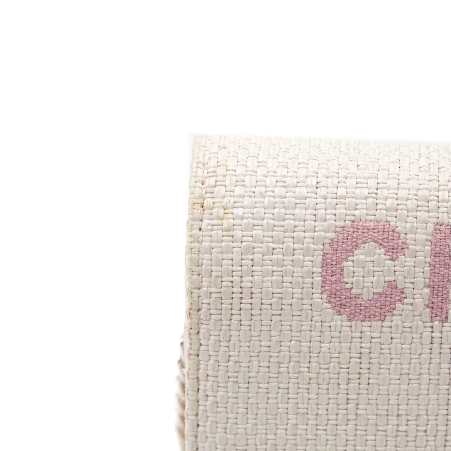 Chanel Deauville Wallet On Chain WOC Pink Canvas Silver Hardware