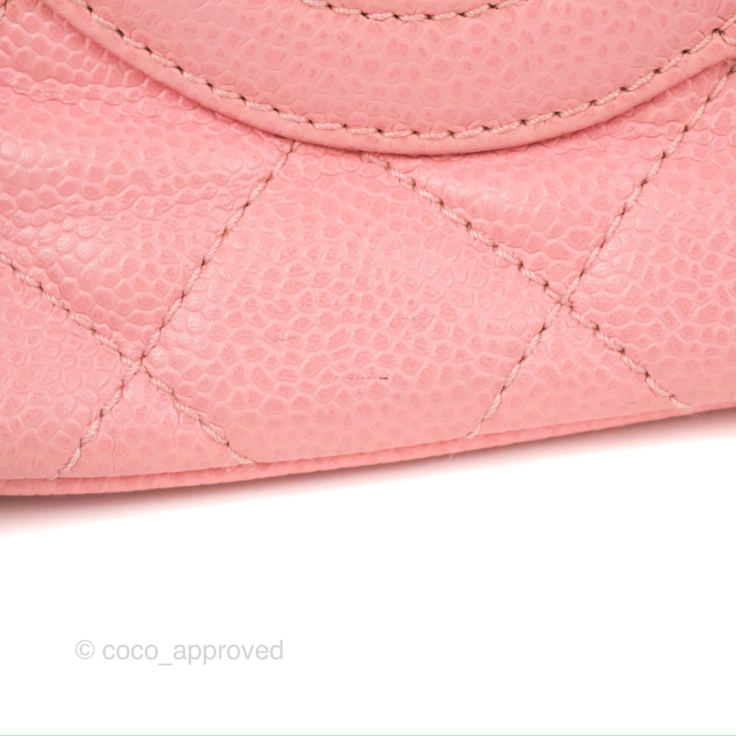 Chanel Vintage CC Quilted Shoulder Bag Pink Caviar Gold Hardware