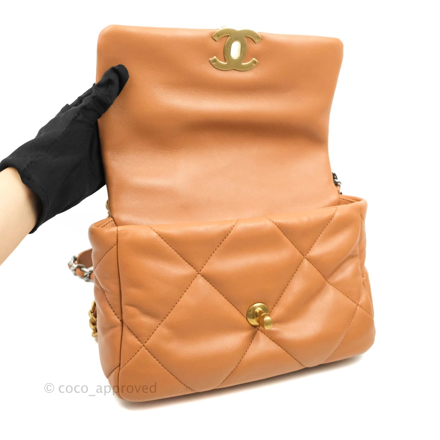 Chanel 19 Small Caramel Dark Beige Lambskin Mixed Hardware 21K