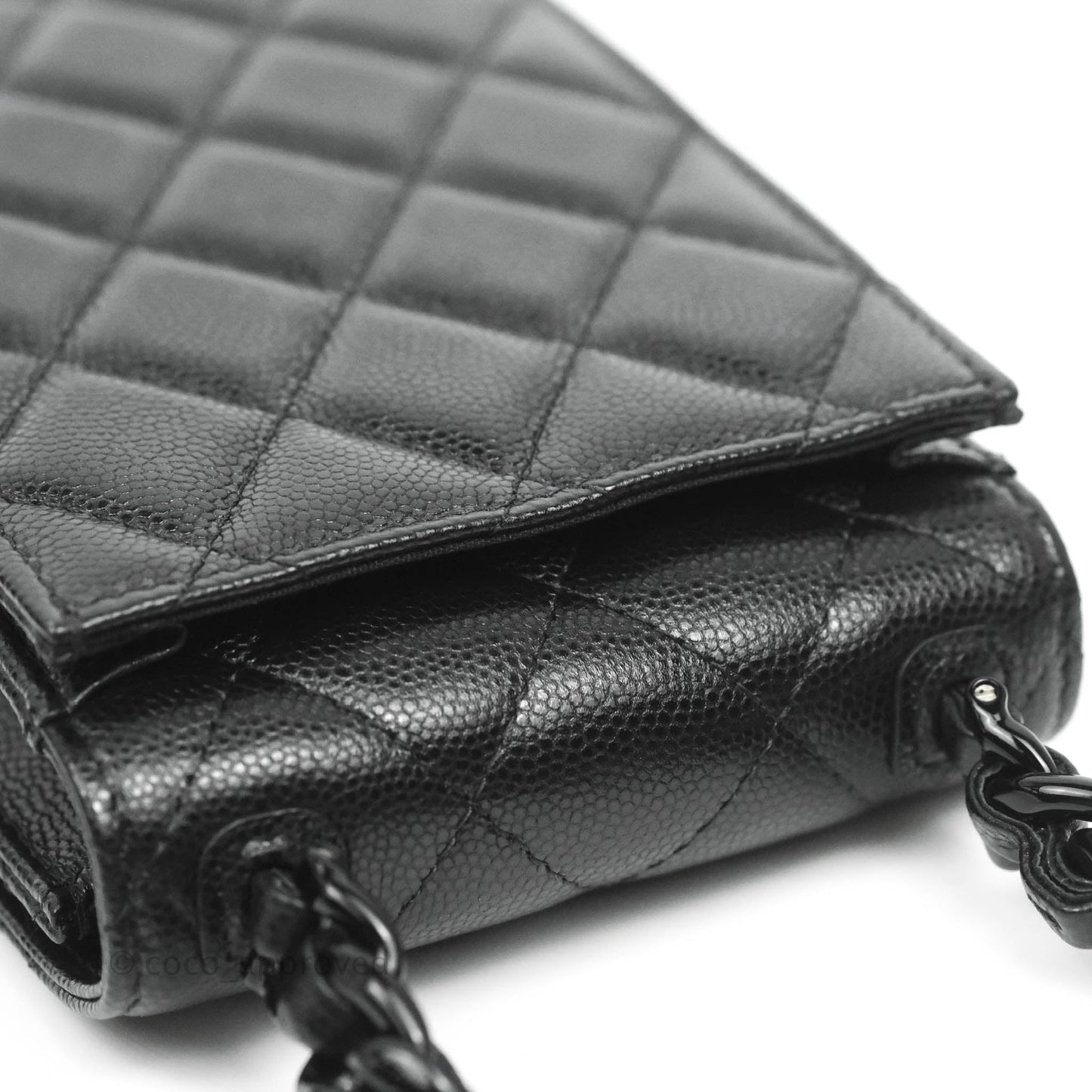 Chanel Quilted So Black Phone Holder Incognito Hardware
