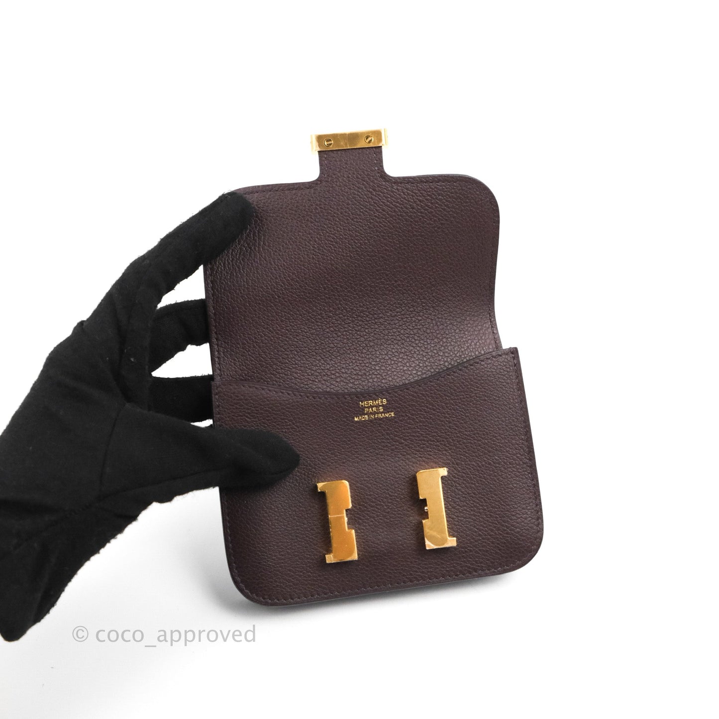 Hermès Constance Slim Wallet Rouge Sellier Evercolor Gold Hardware