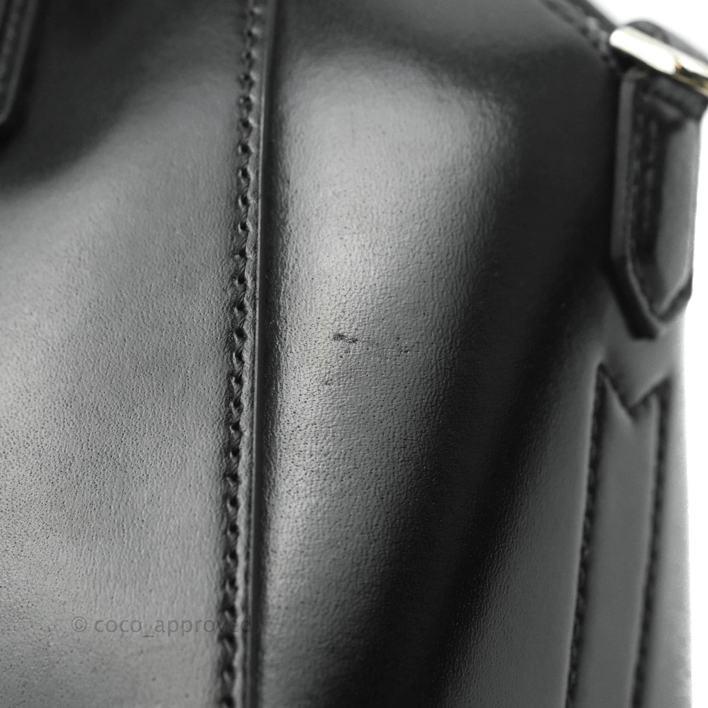 Givenchy Antigona Black Glazed Calfskin Silver Hardware